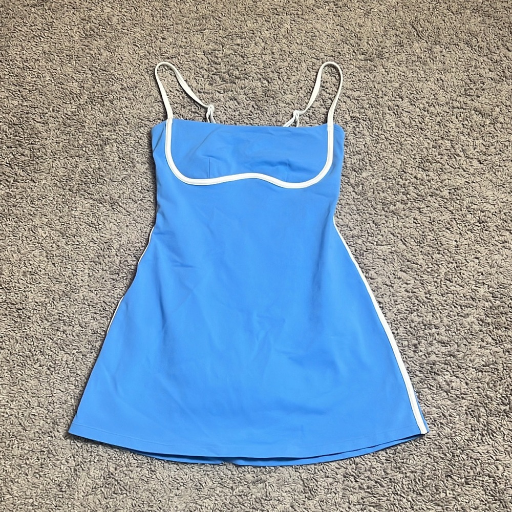 Alo crystal clear blue/white airbrush streamlined dress size S